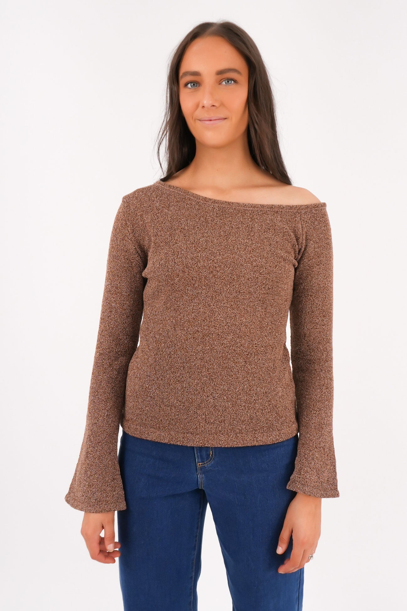 Saffi Knit Long Sleeve Top Chocolate