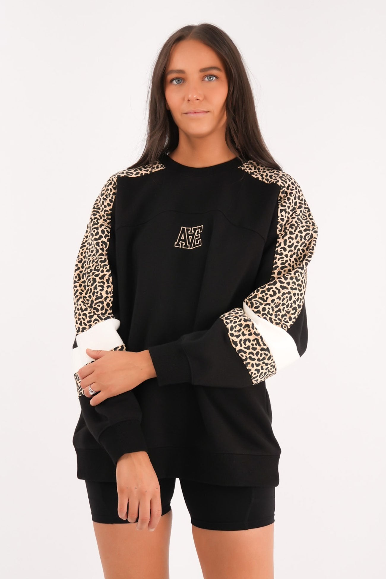 Savannah Oversized Crew Black