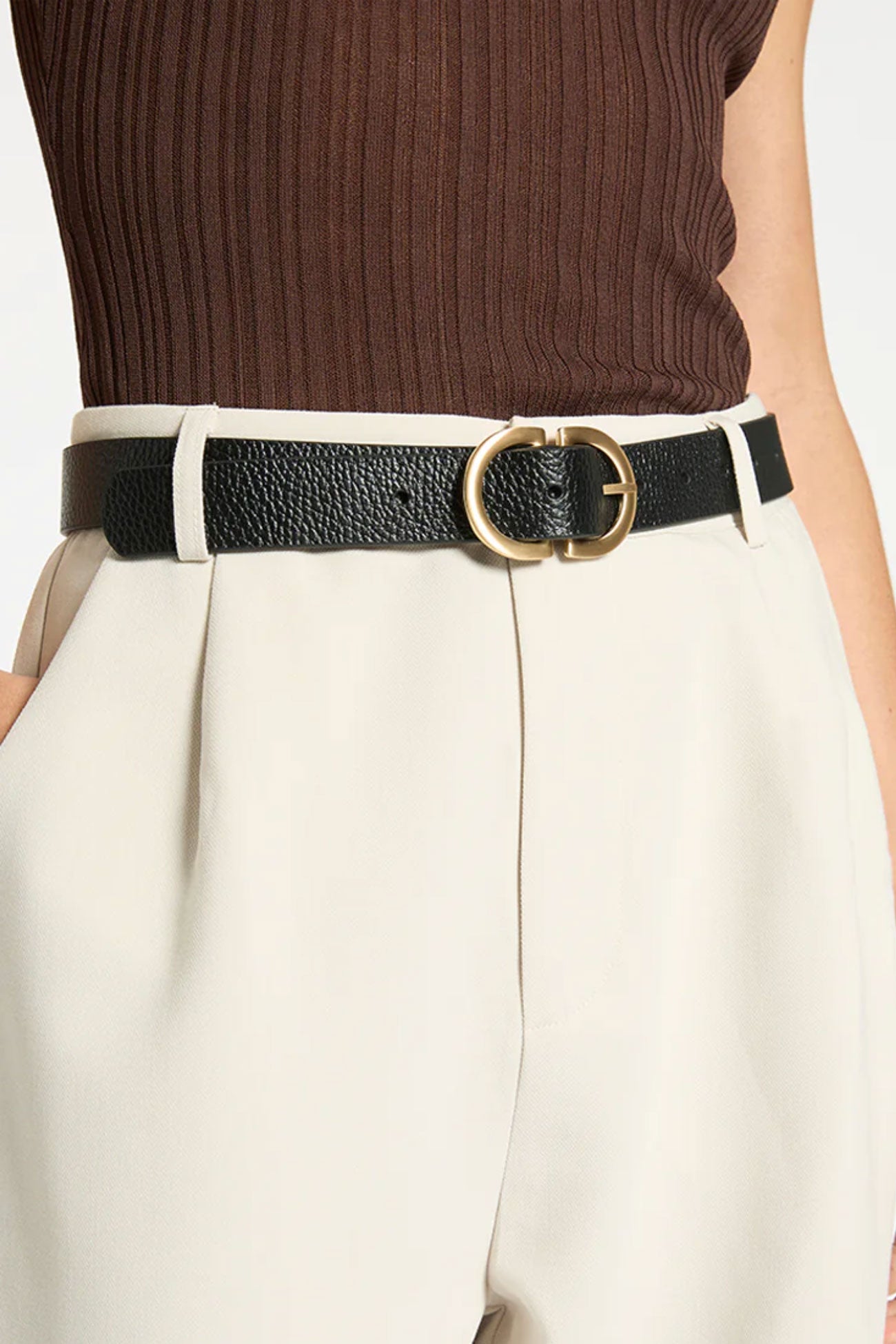 In Reverse Belt Black Gold