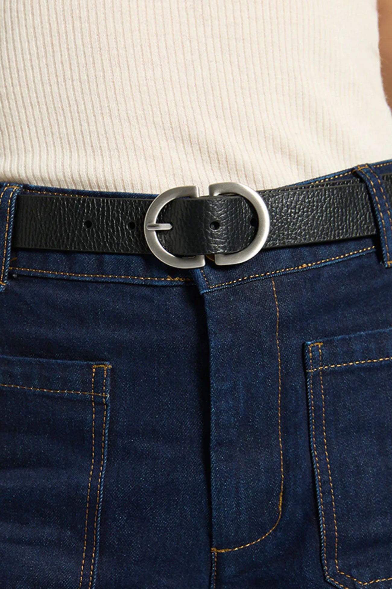 In Reverse Belt Black Silver