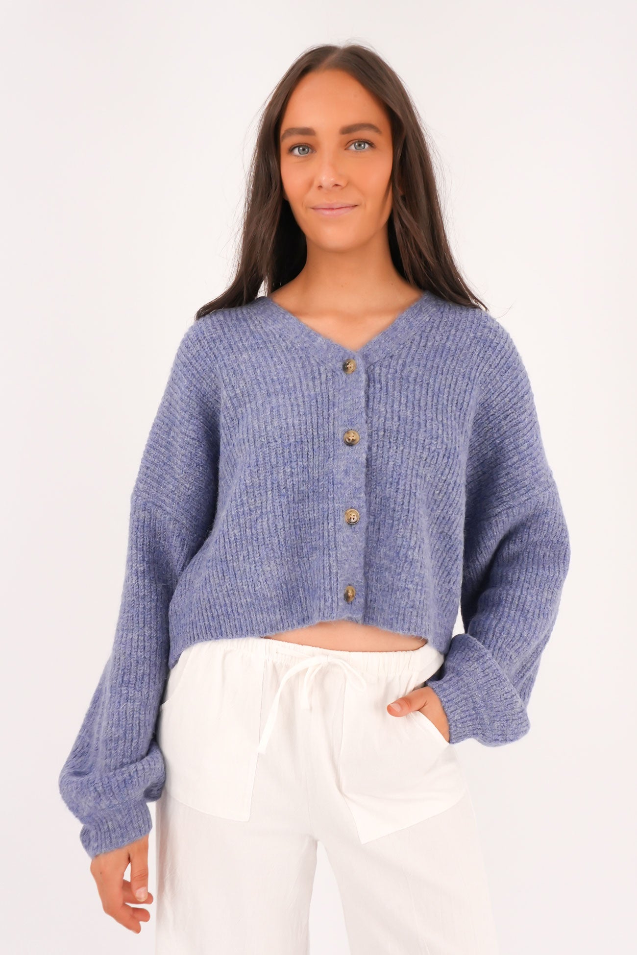 Selena Knit Cardi Blue