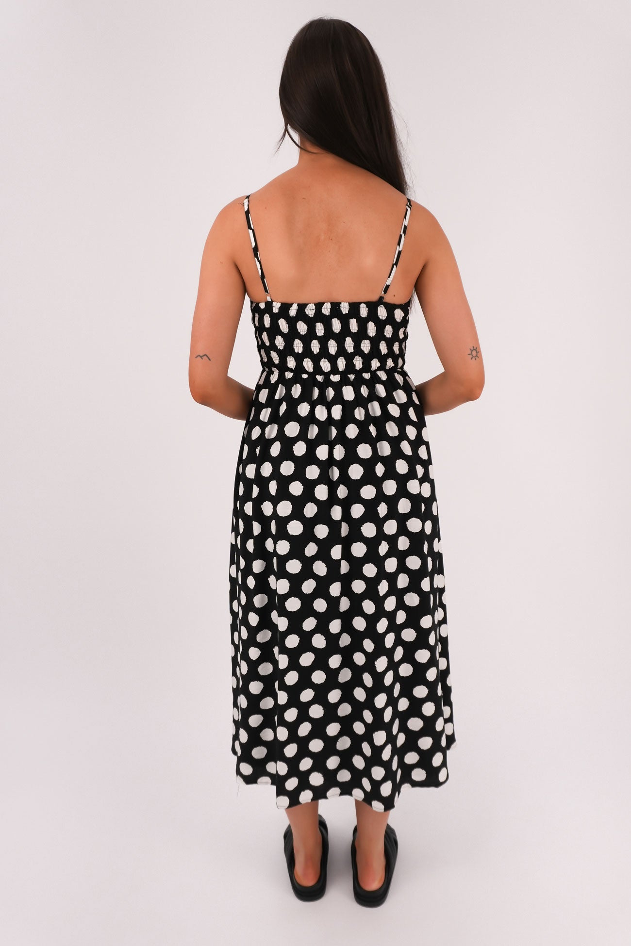 Selene Midi Dress Black Dot