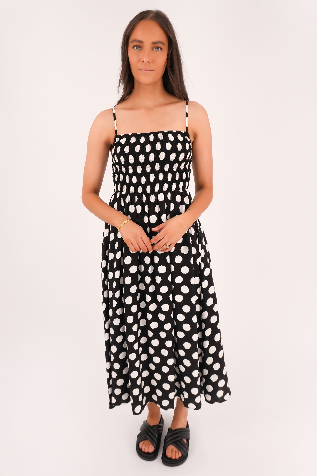 Selene Midi Dress Black Dot