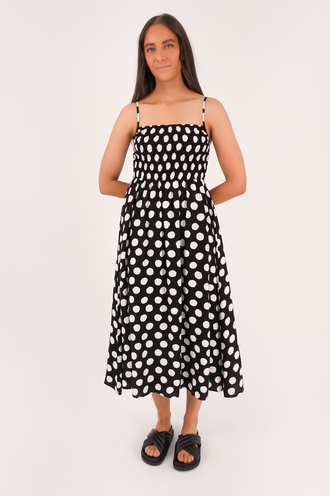 Selene Midi Dress Black Dot