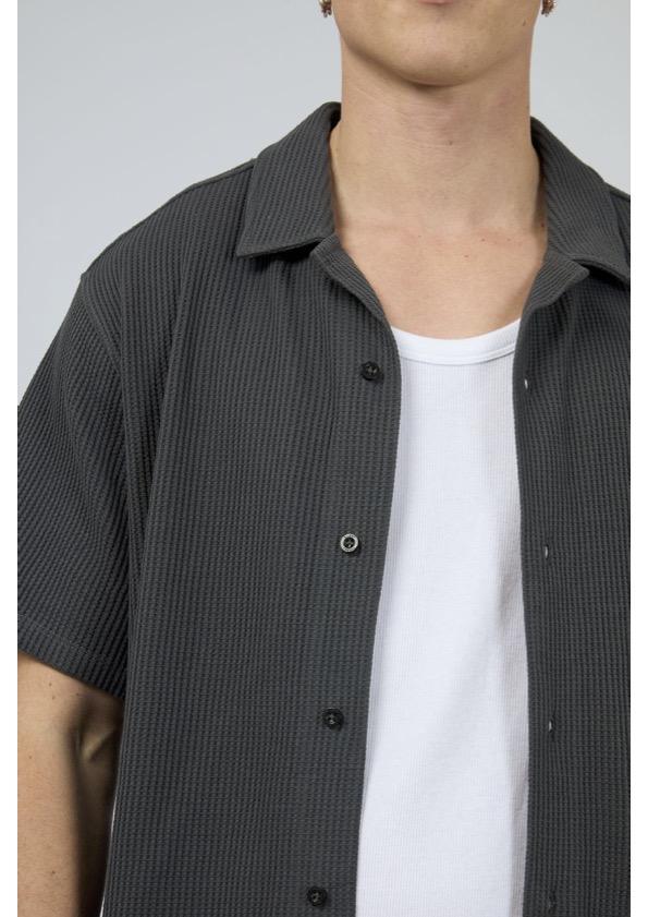 Session Waffle Short Sleeve Shirt Charcoal