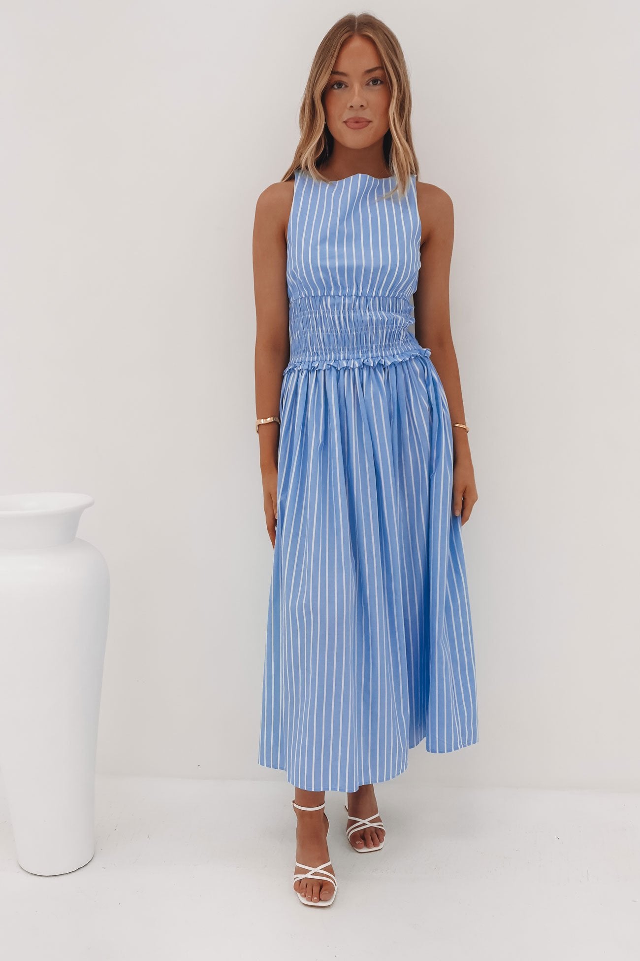 Seth Maxi Dress Blue Stripe