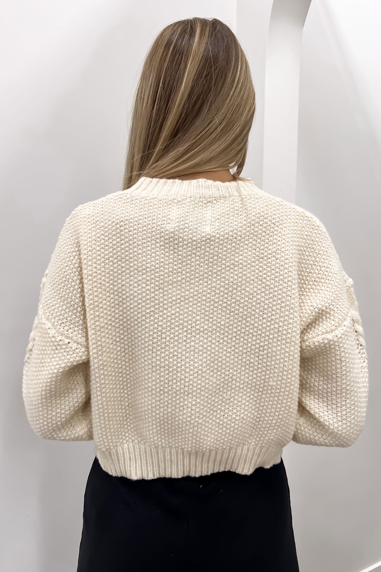 Simone Crop Knit Creme