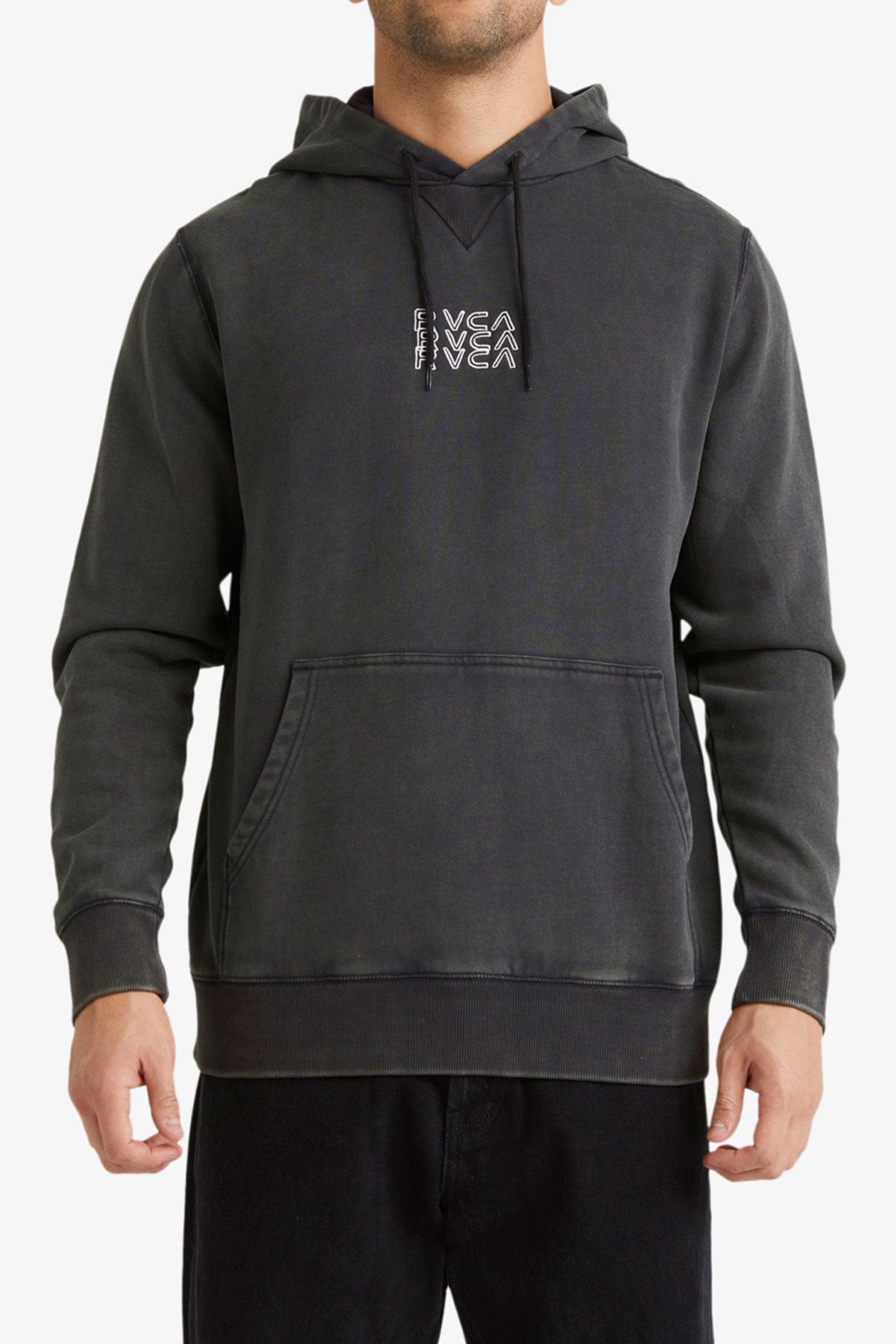 Stacked Hoodie Washed Black