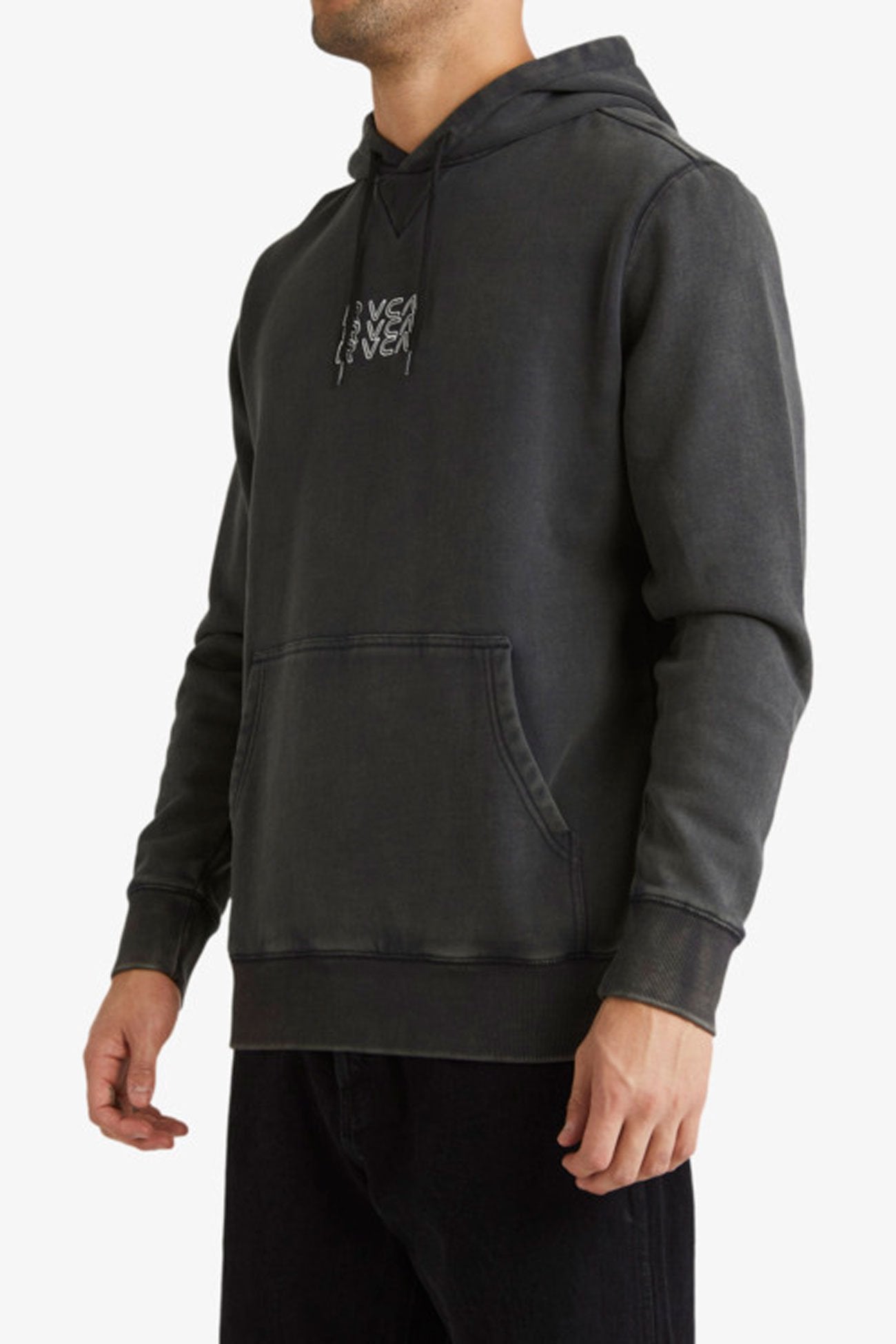 Stacked Hoodie Washed Black