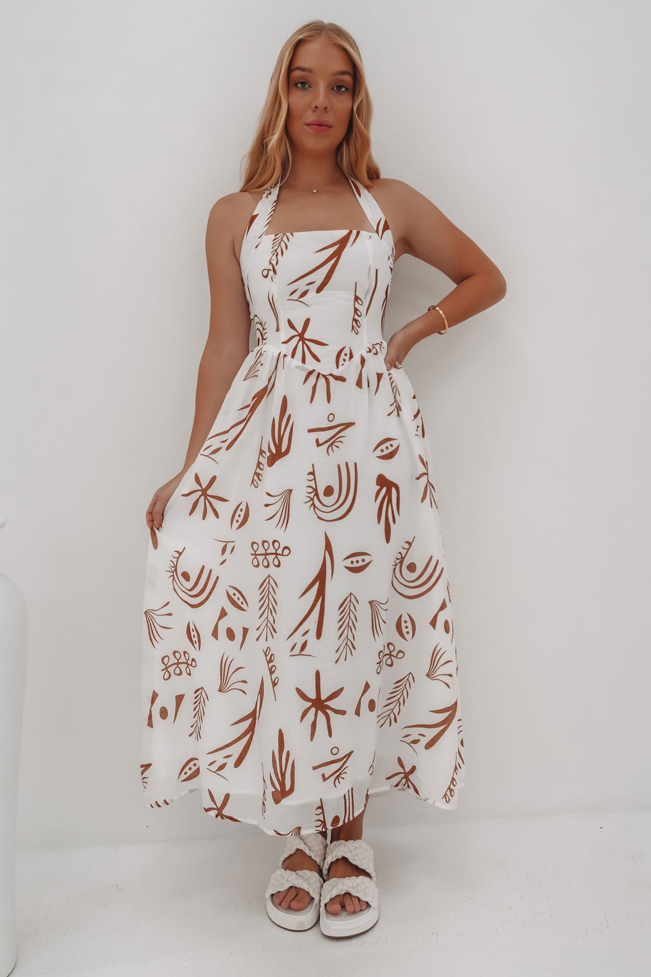 Starla Midi Dress Kalahari Brown