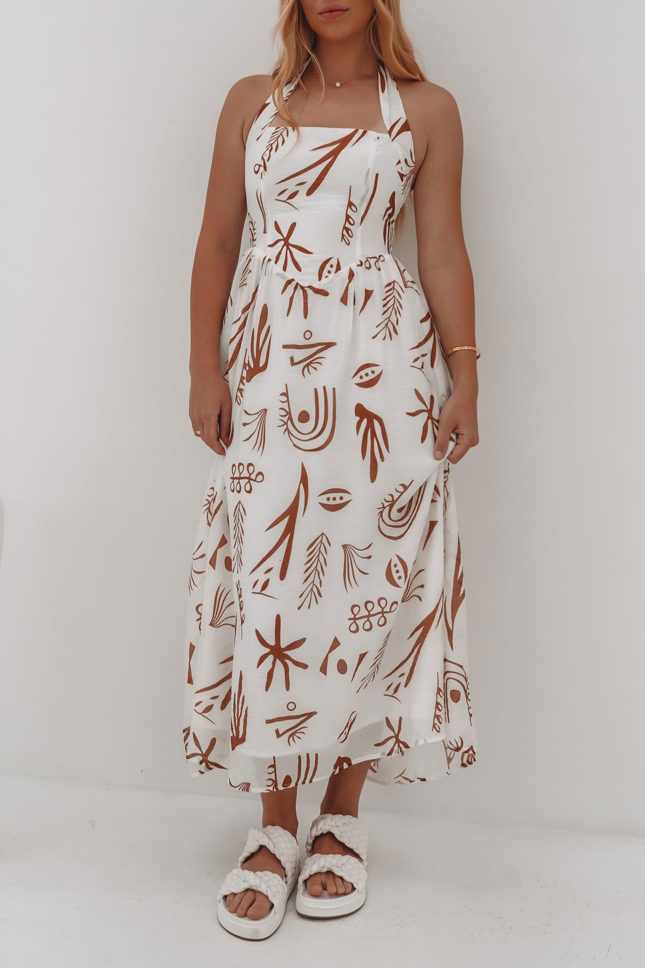 Starla Midi Dress Kalahari Brown