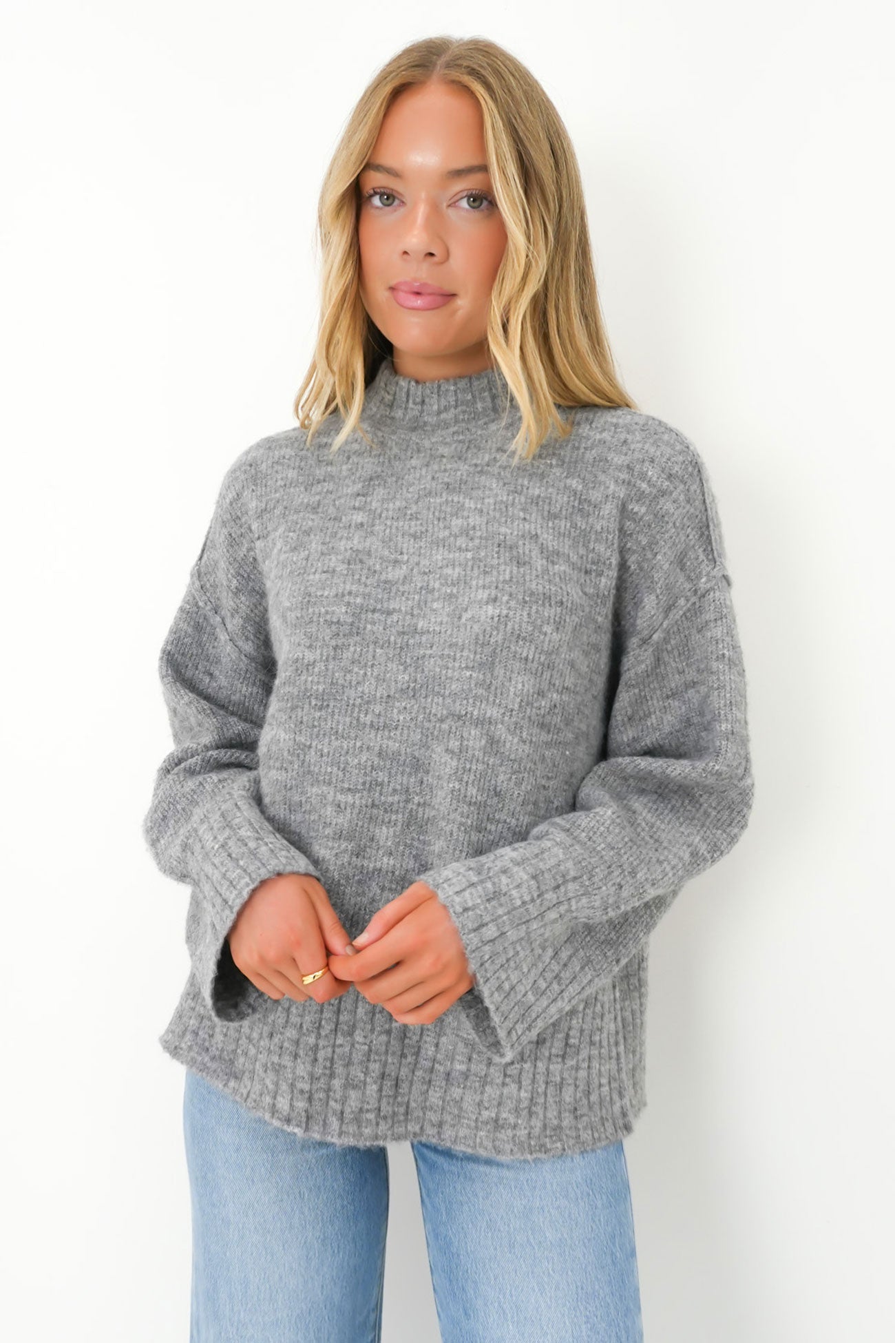 Suki Knit Jumper Grey Marle