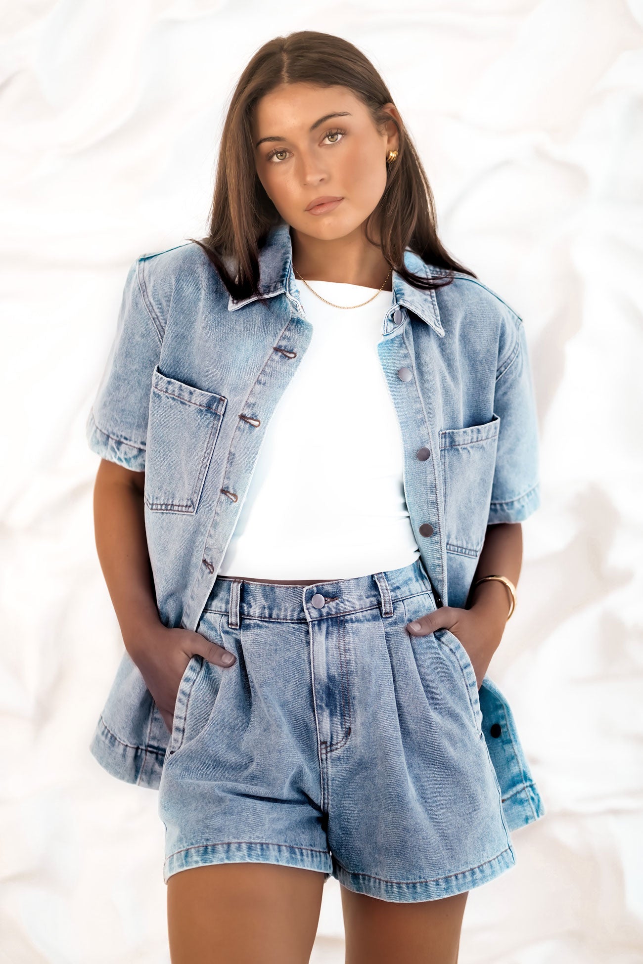 Tatum Denim Shirt Clear Water Blue