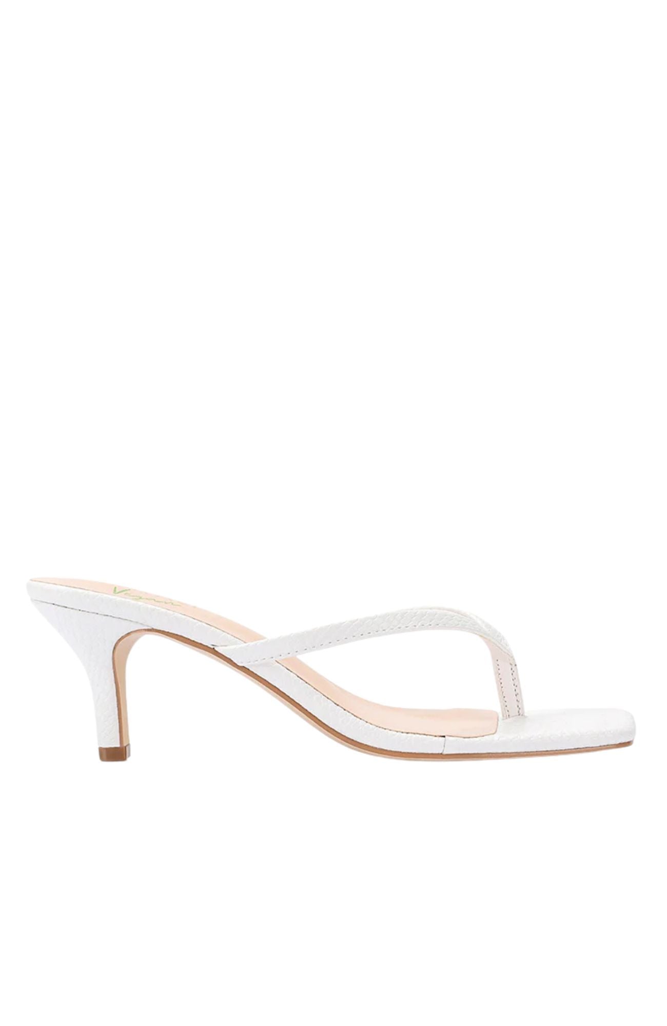 Taytum Heeled Thongs Chalk White Snake