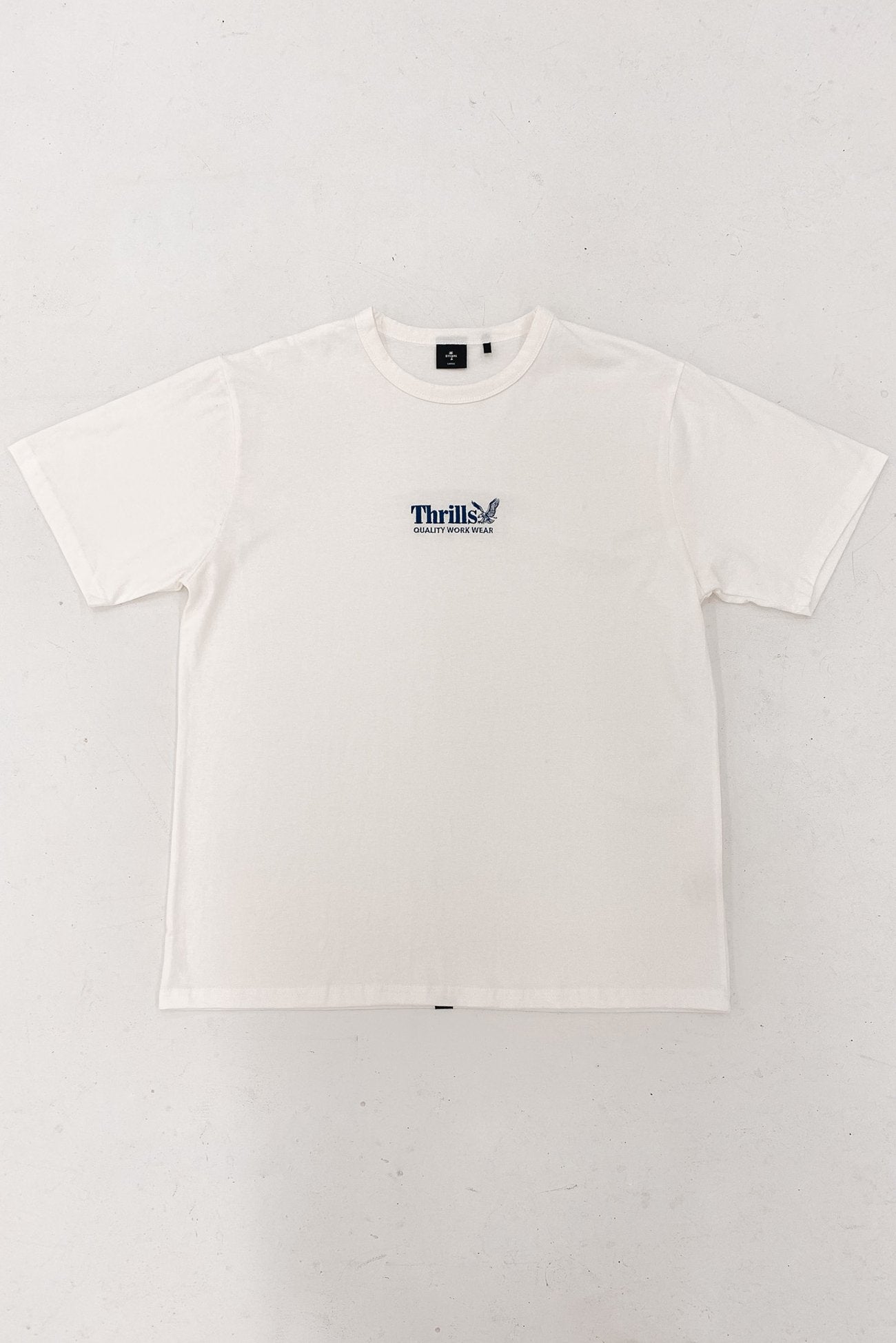 Thrills Workwear Embro Merch Fit Tee Dirty White