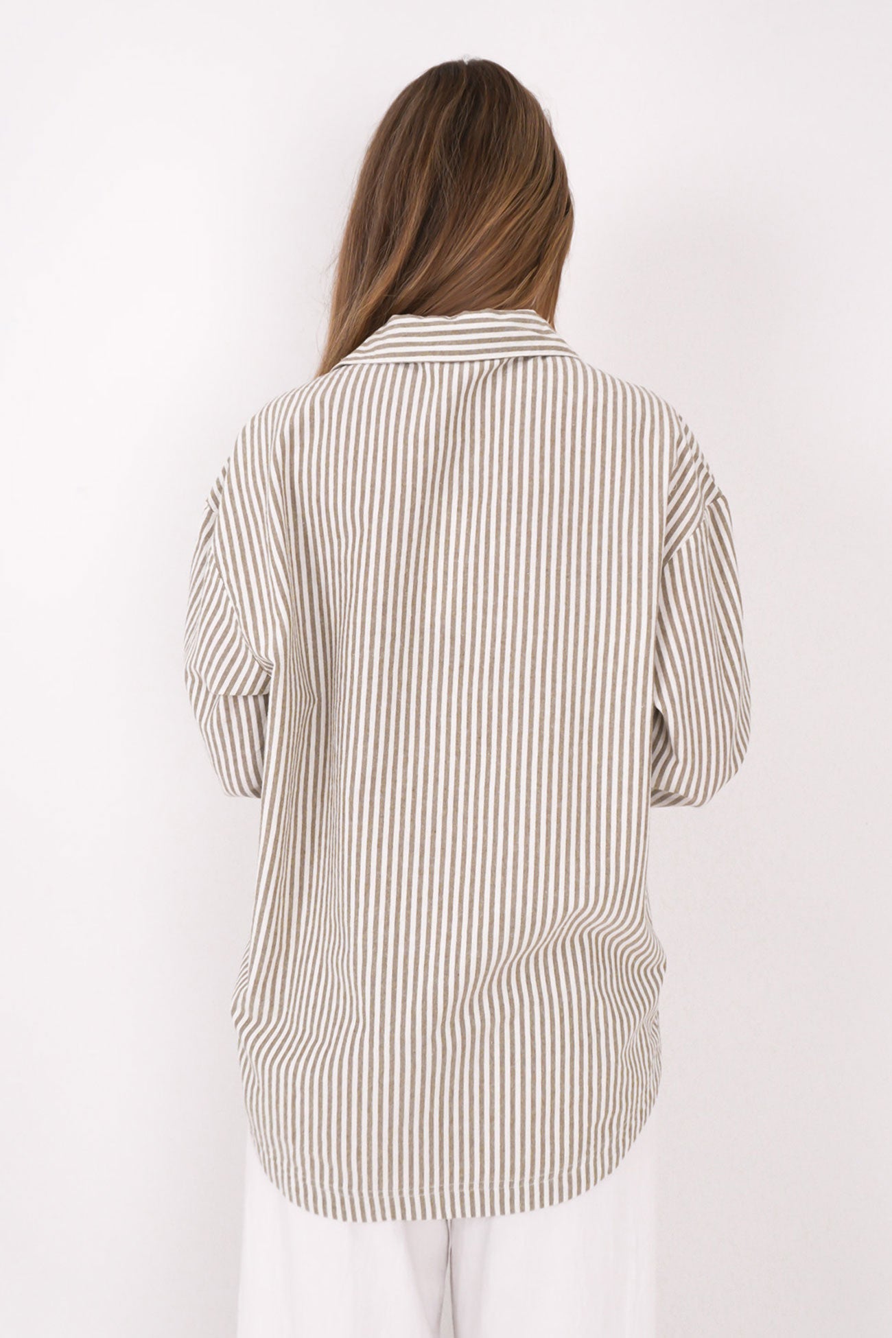 Valley Stripe Oversized Shirt Ivy