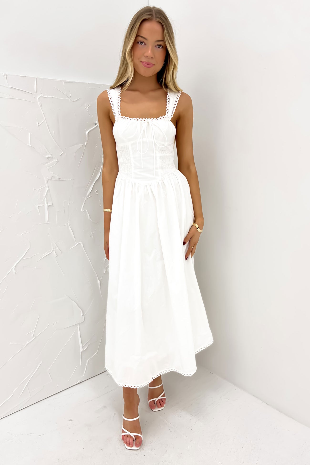 Vanna Midi Dress White