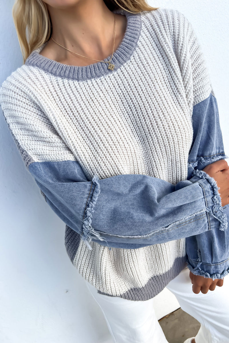 Grey blue jumper best sale