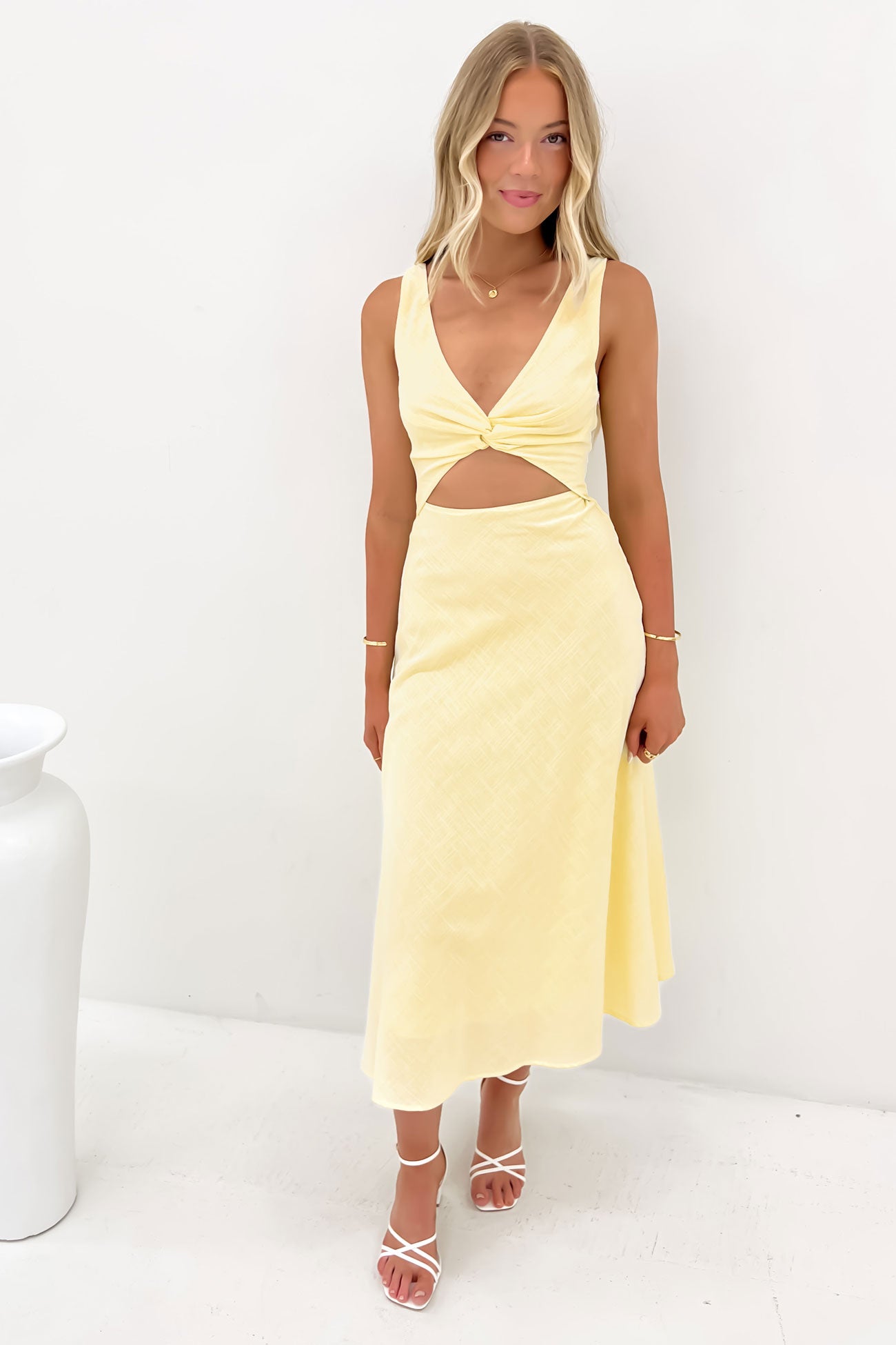 Wystan Midi Dress Yellow