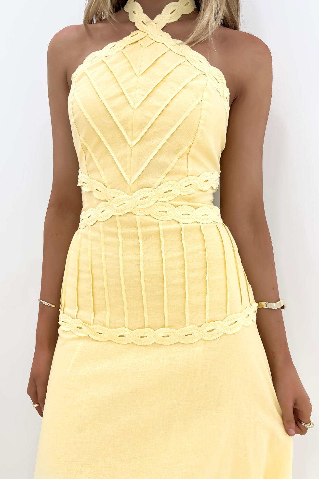 Yannis Midi Dress Yellow