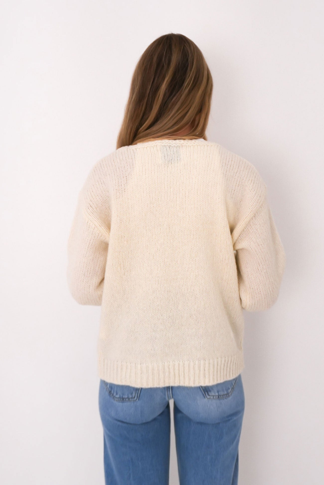 Zelda Cardigan Cream Cherry