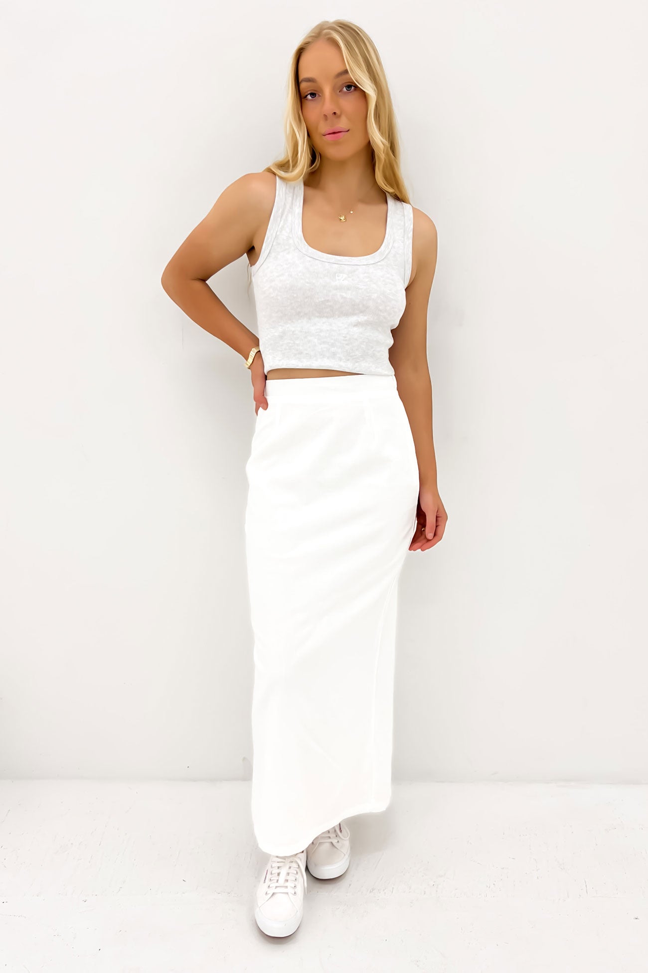 Zelinda Midi Skirt White