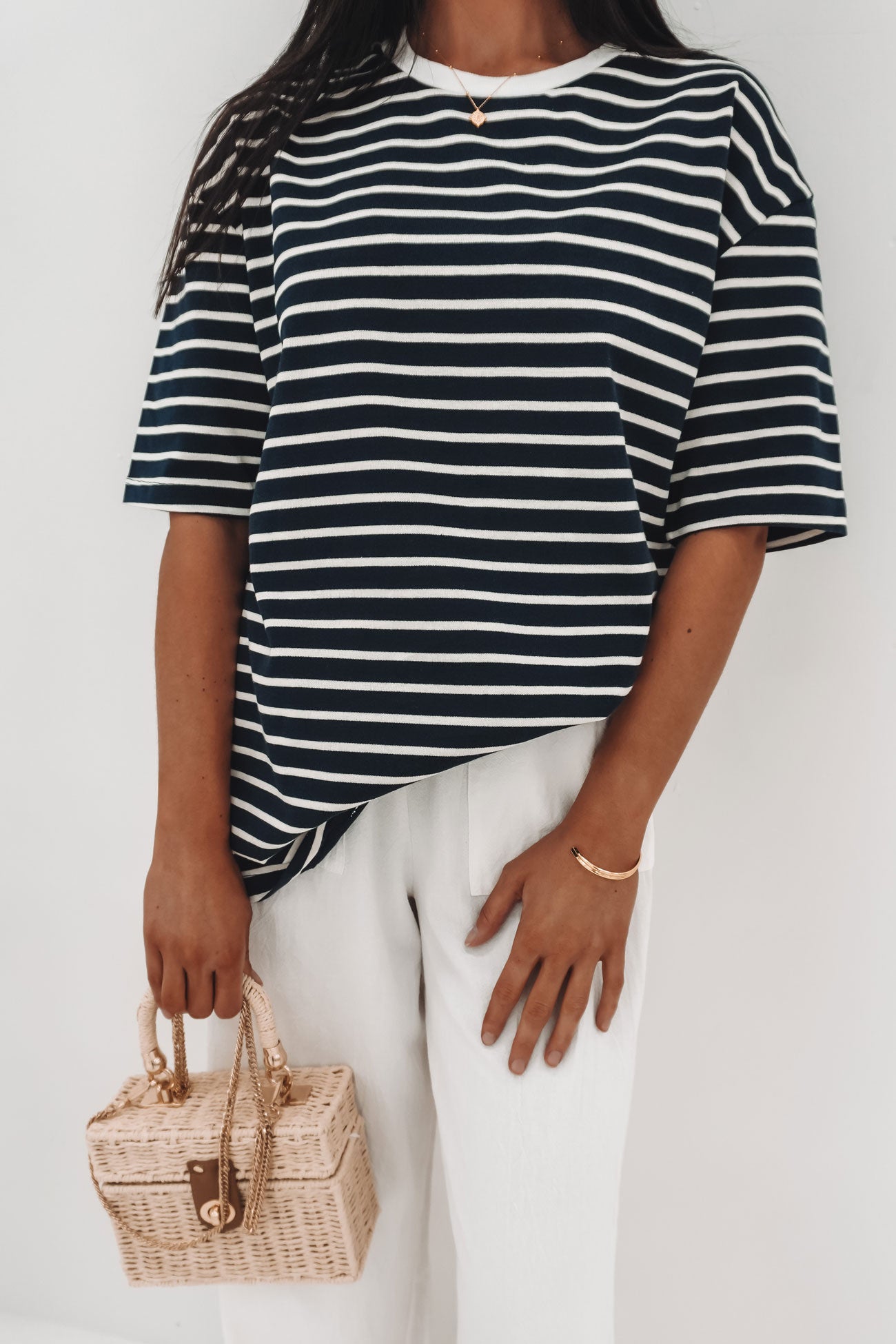 Zora Tee Navy Stripe