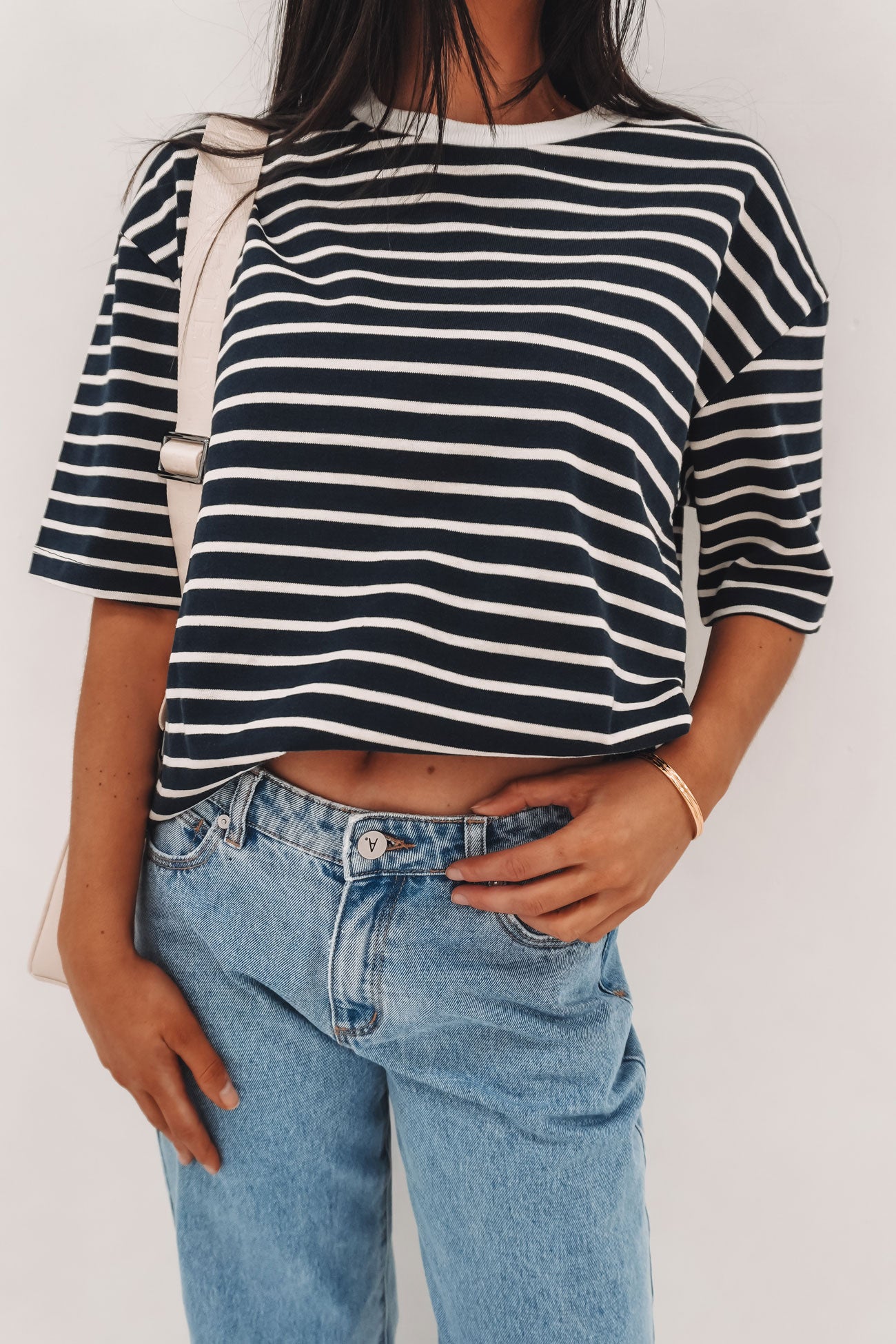 Zora Tee Navy Stripe