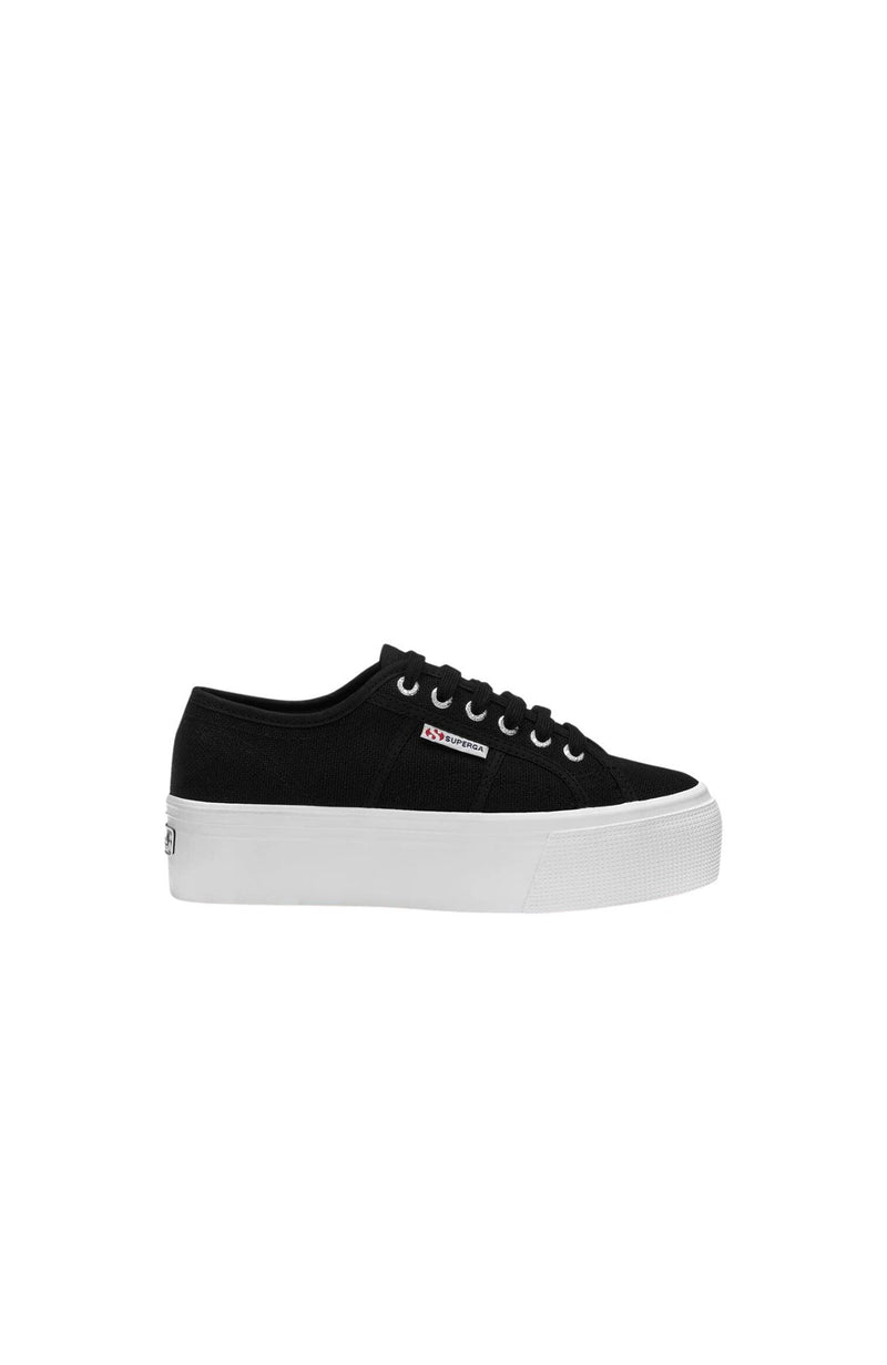 Superga black shop platform