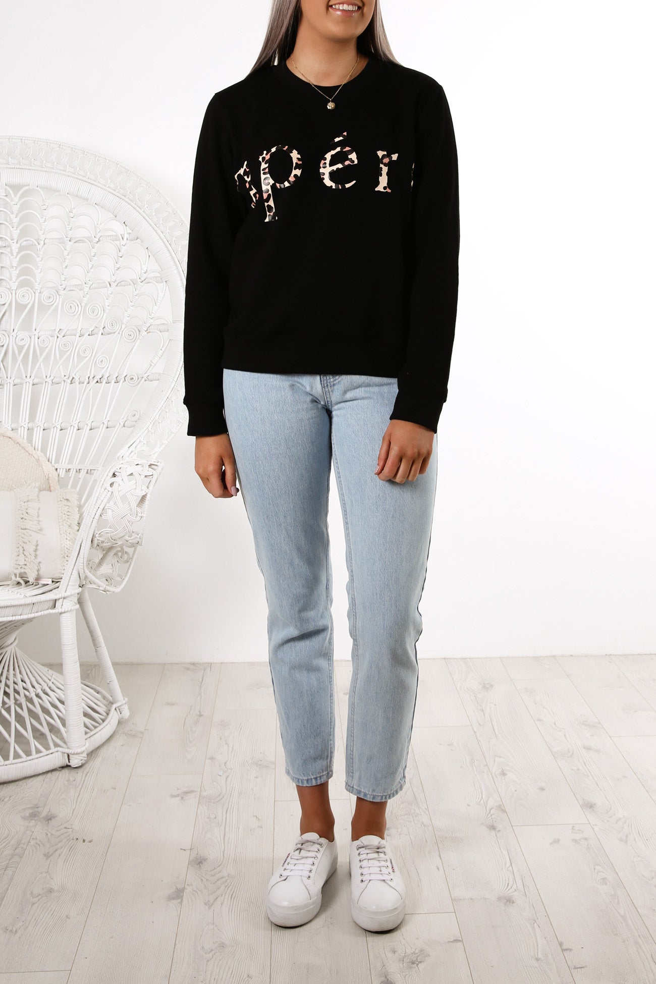 JJ Leopard Printed Jumper Black