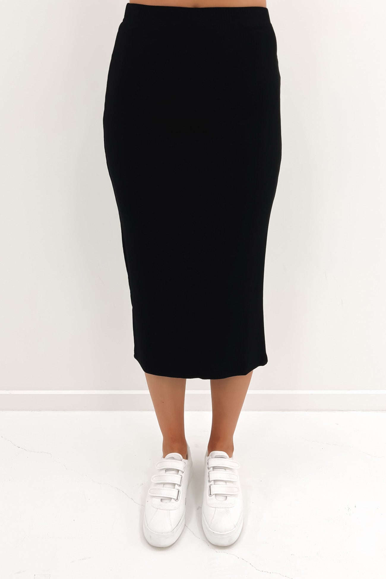 AAE Rib Midi Skirt Black