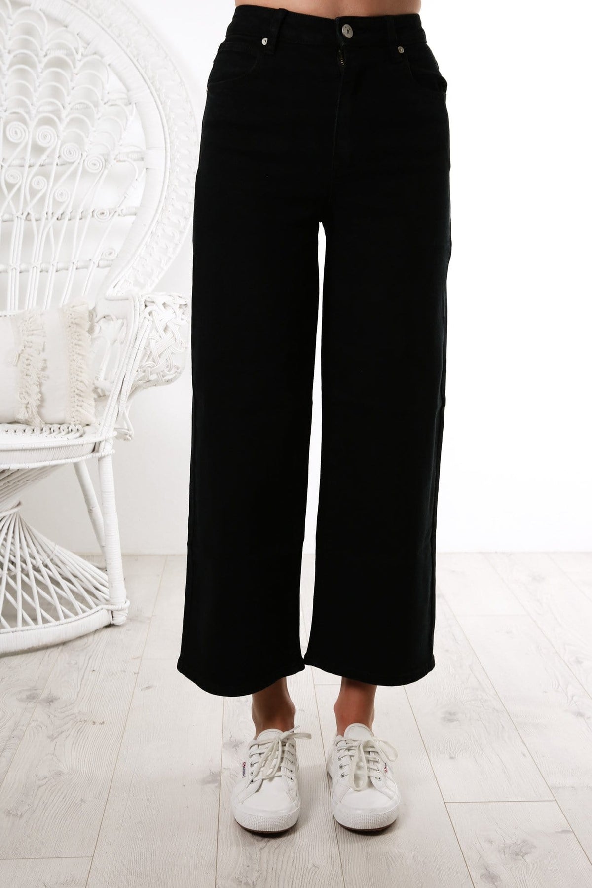 Express, High Waisted Gold Button Knit Trouser Pant in Pitch Black