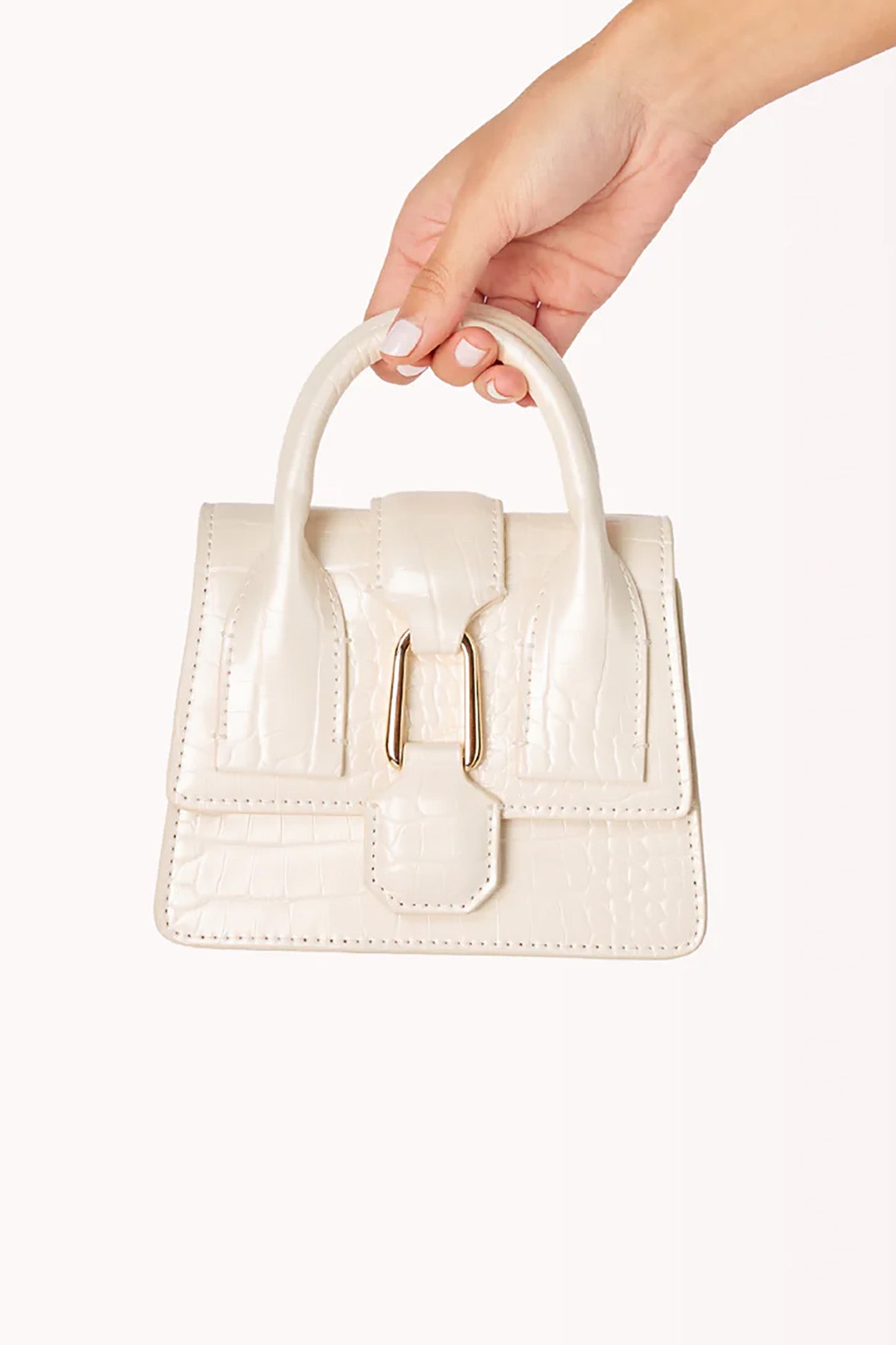 Abby Handle Bag Bone Croc