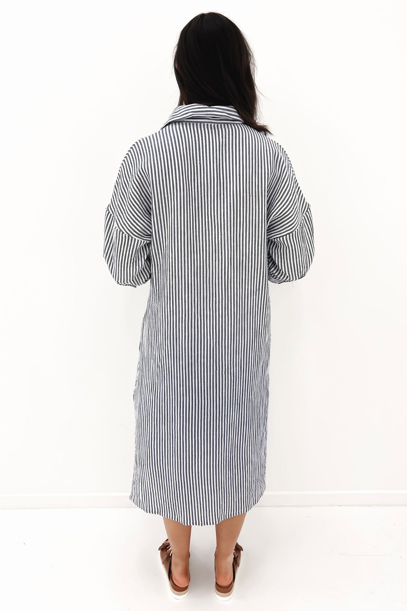 Abra Midi Dress Navy Stripe