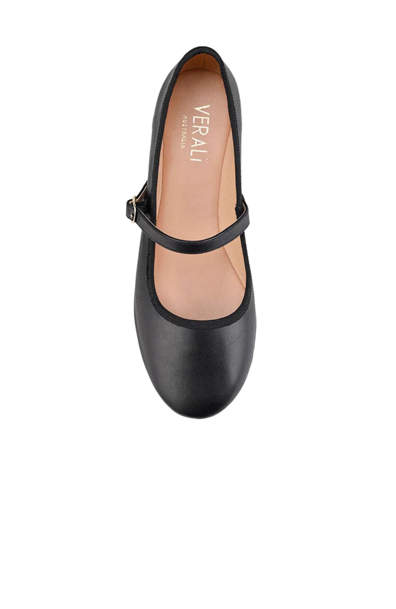 Bambi Mary-Jane Flats Black Smooth