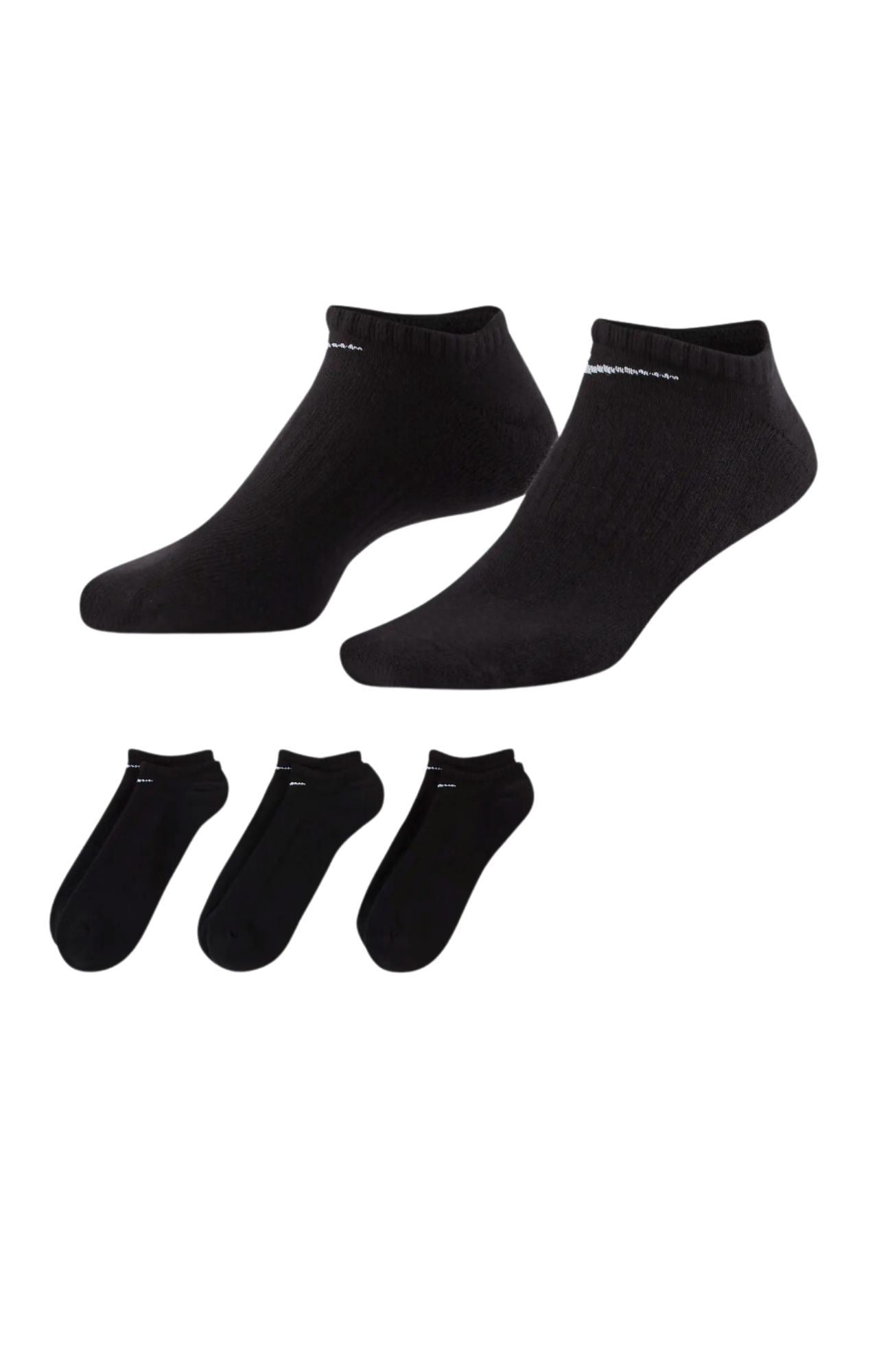 Nike Everyday Cushioned Training No-Show Socks 3 Pairs Black