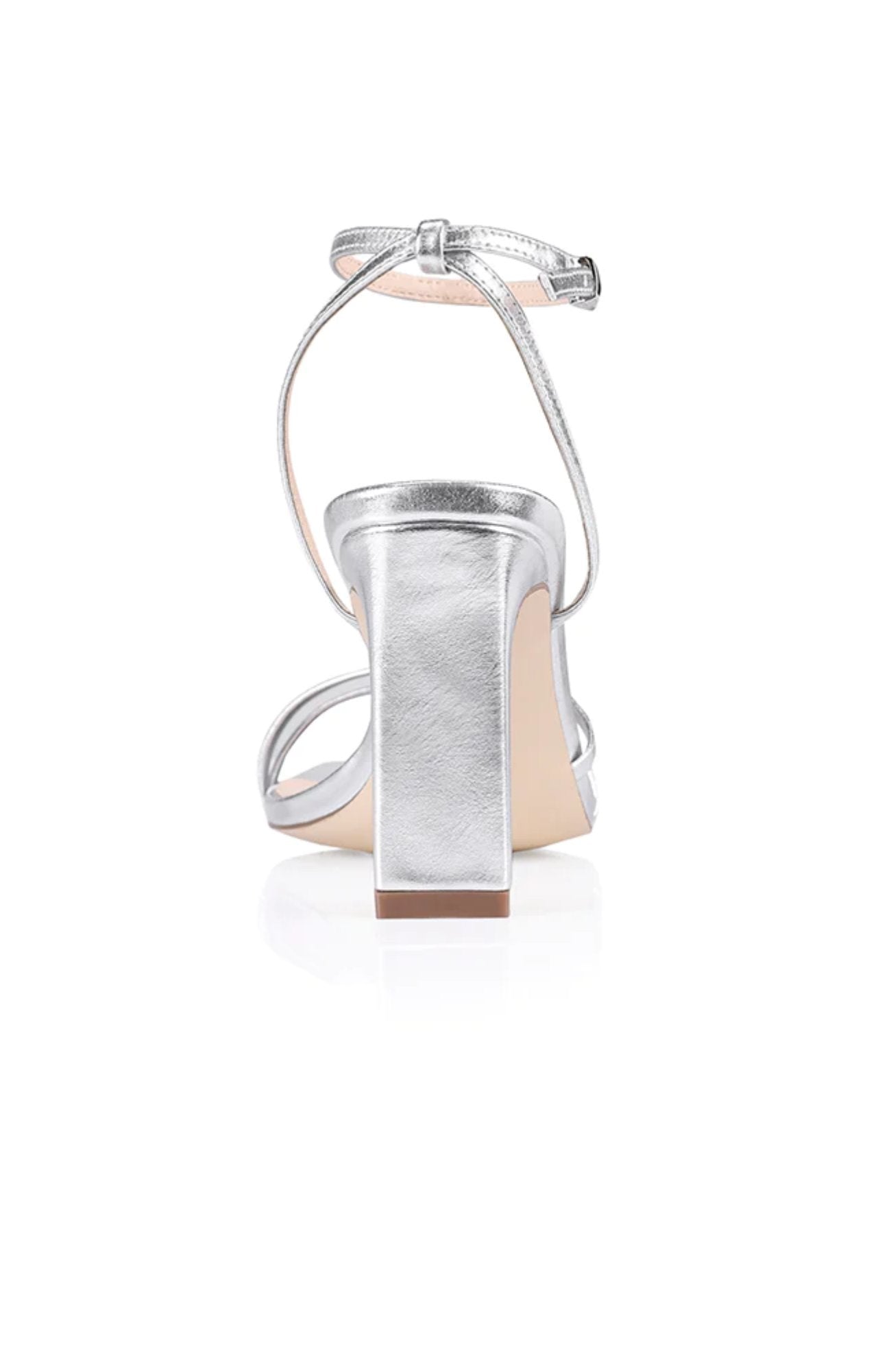 Kimmy Slim Strappy Heel Silver Smooth