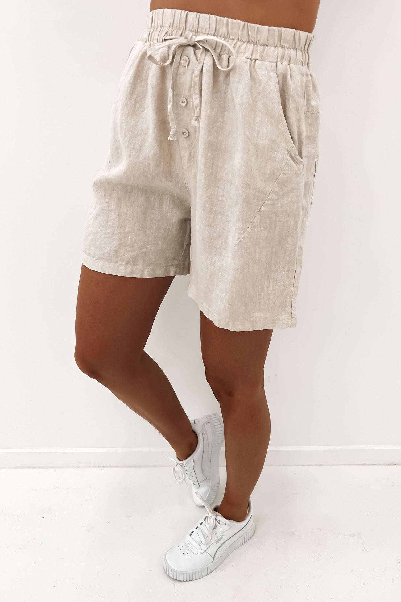 Alex Linen Short Beige