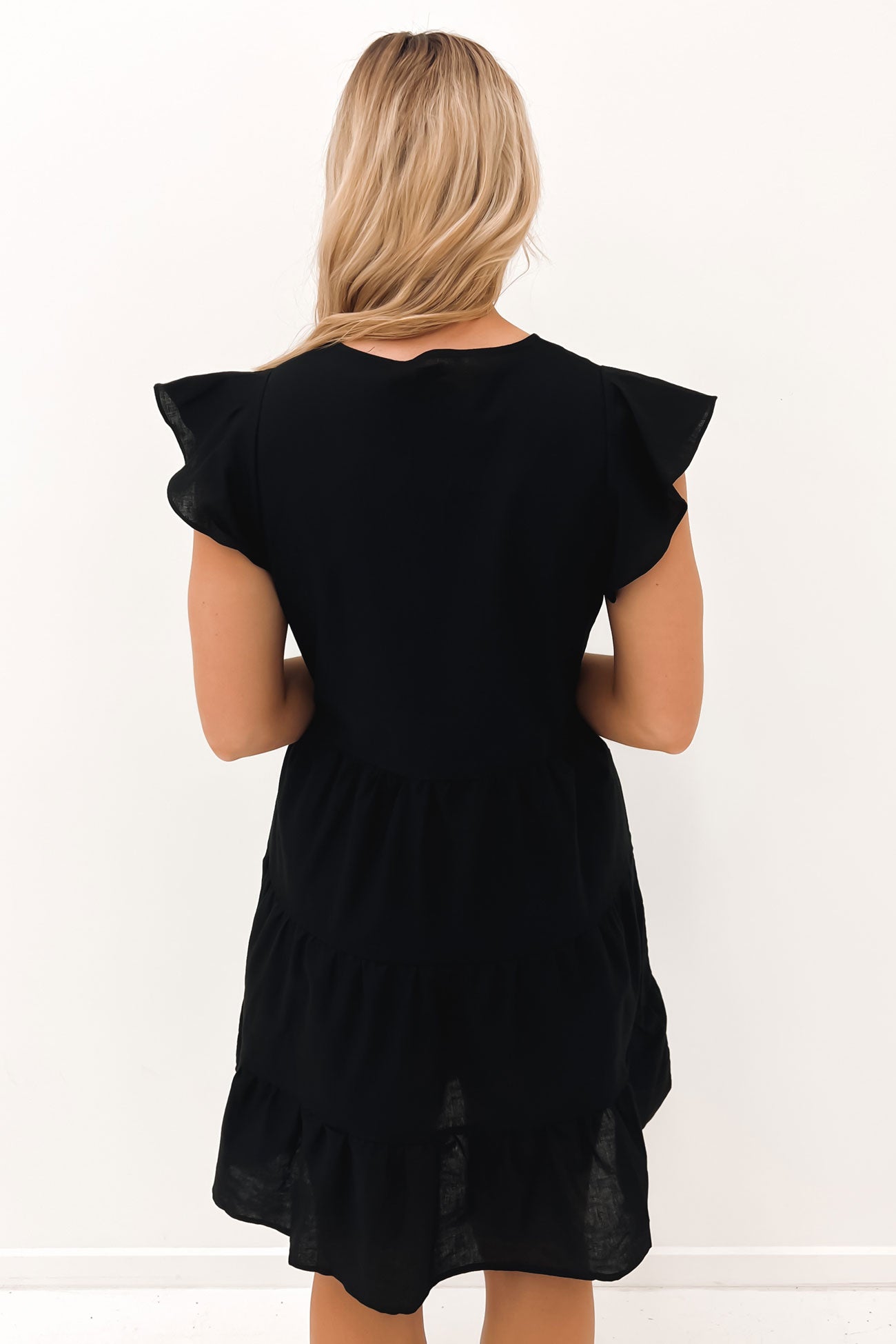 Alina Tiered Dress Black