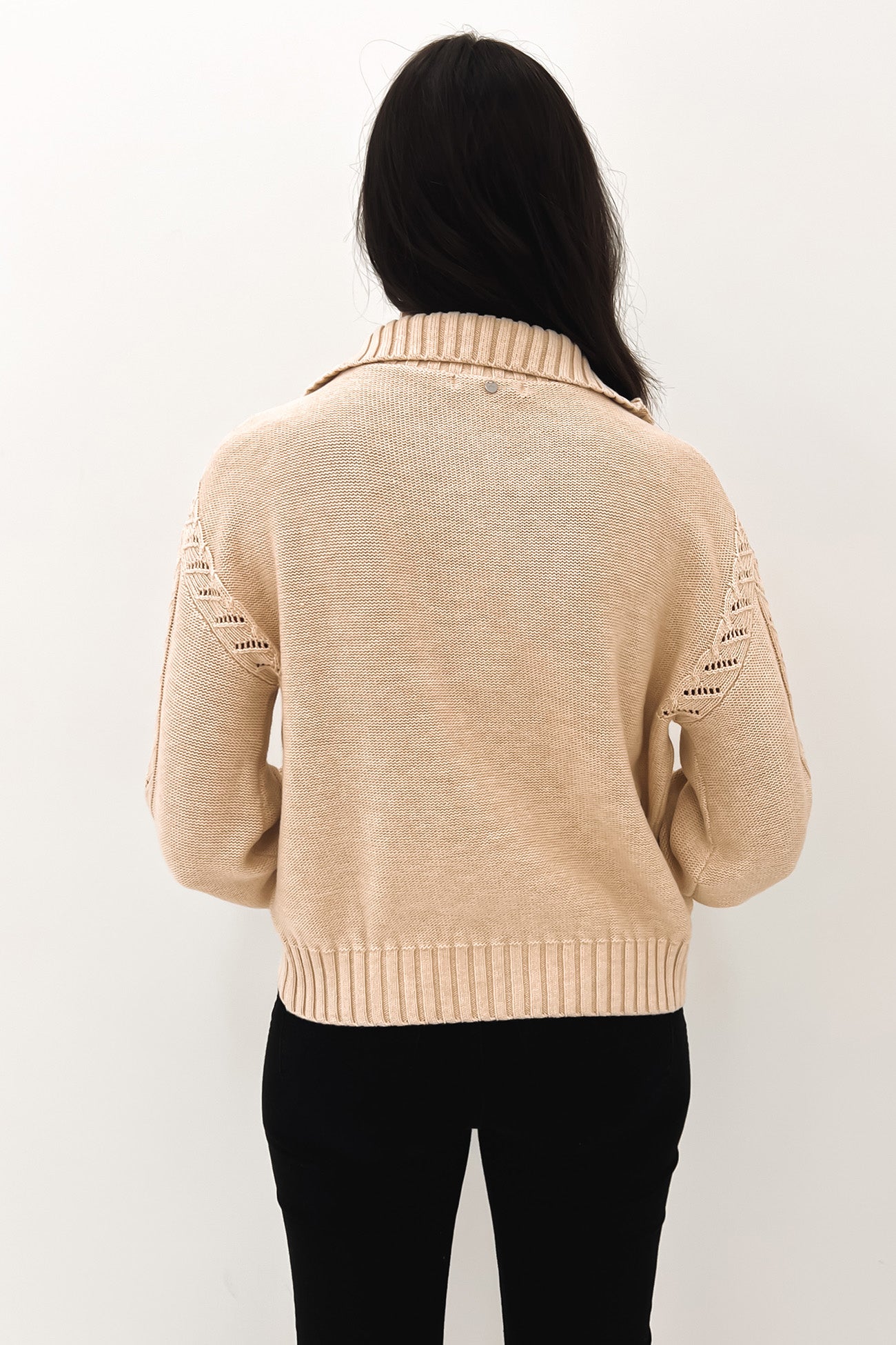 Amelie Half Zip Knit Coconut Cream