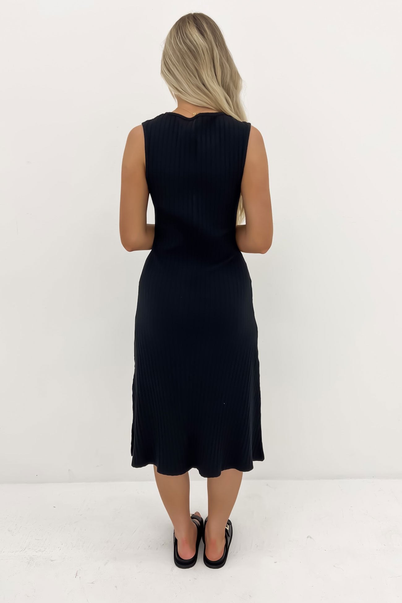 Amelie Rib Dress Black