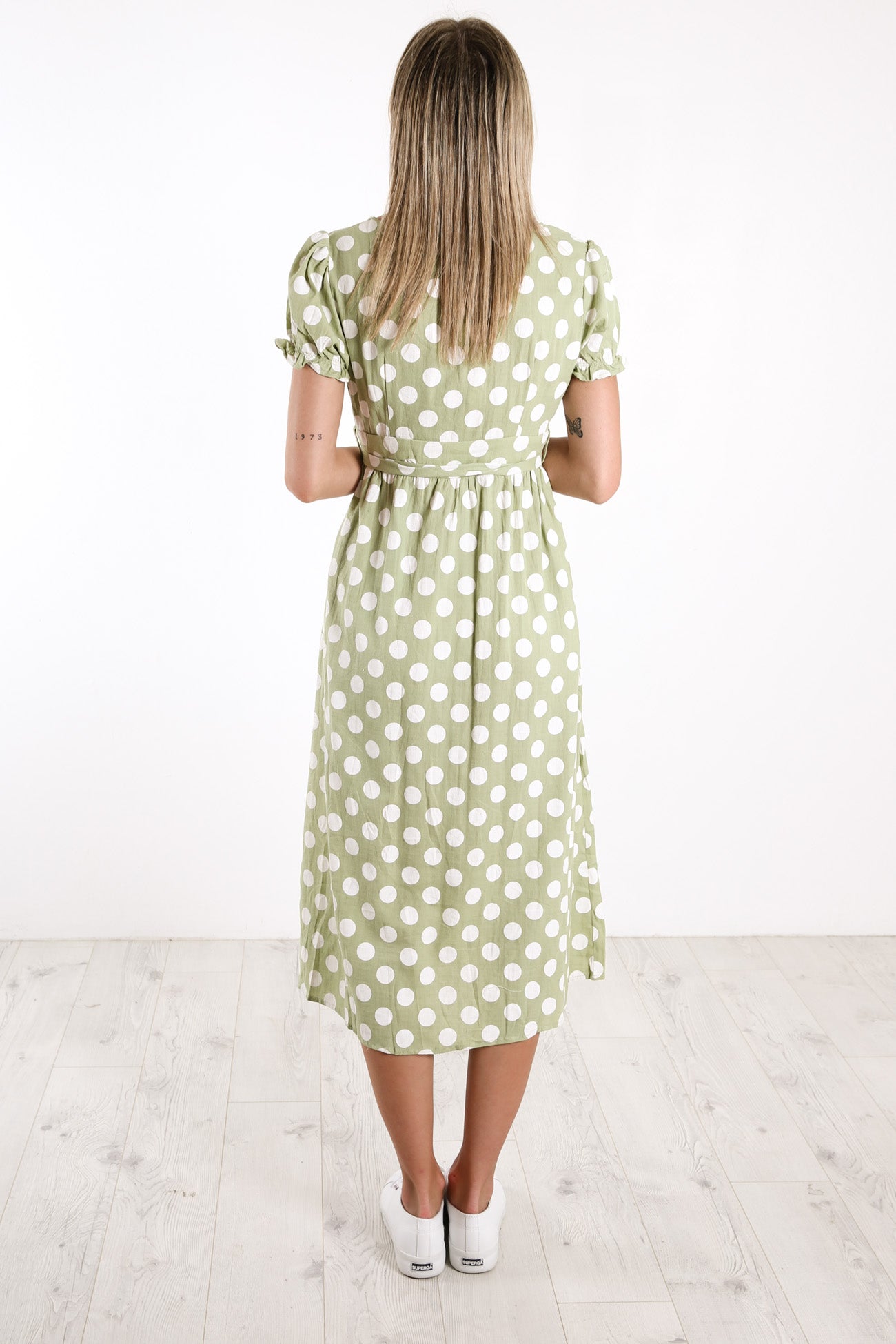 Anastasia Spot Midi Dress