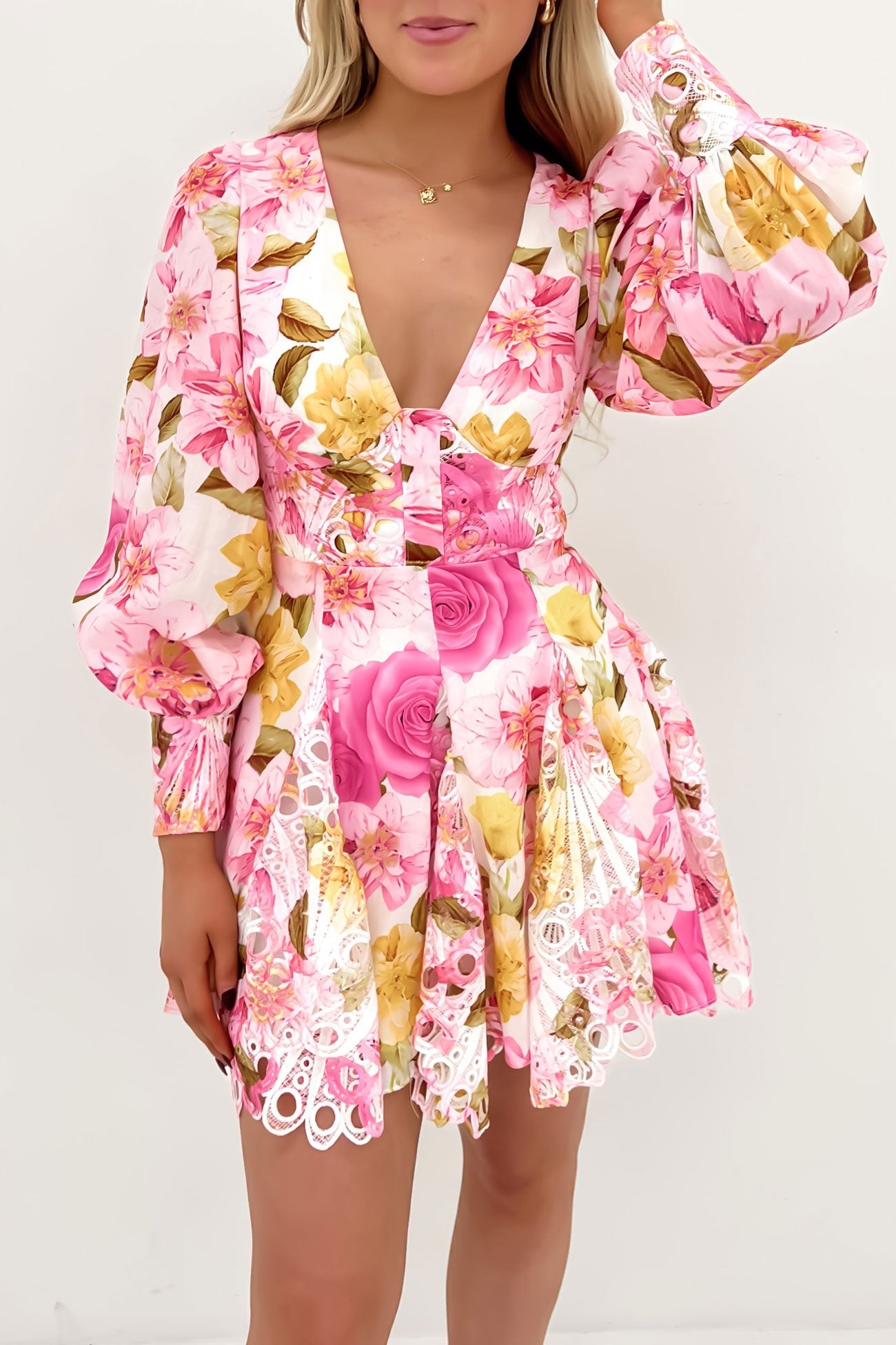 Anney Mini Dress Pink Floral