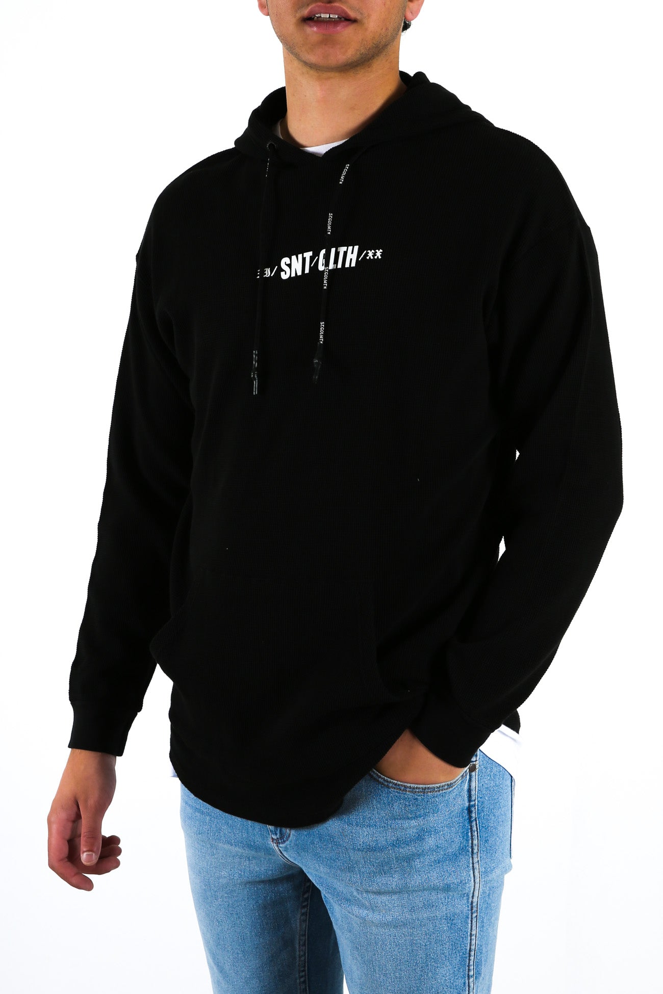 Apartment Waffle Hoody Black