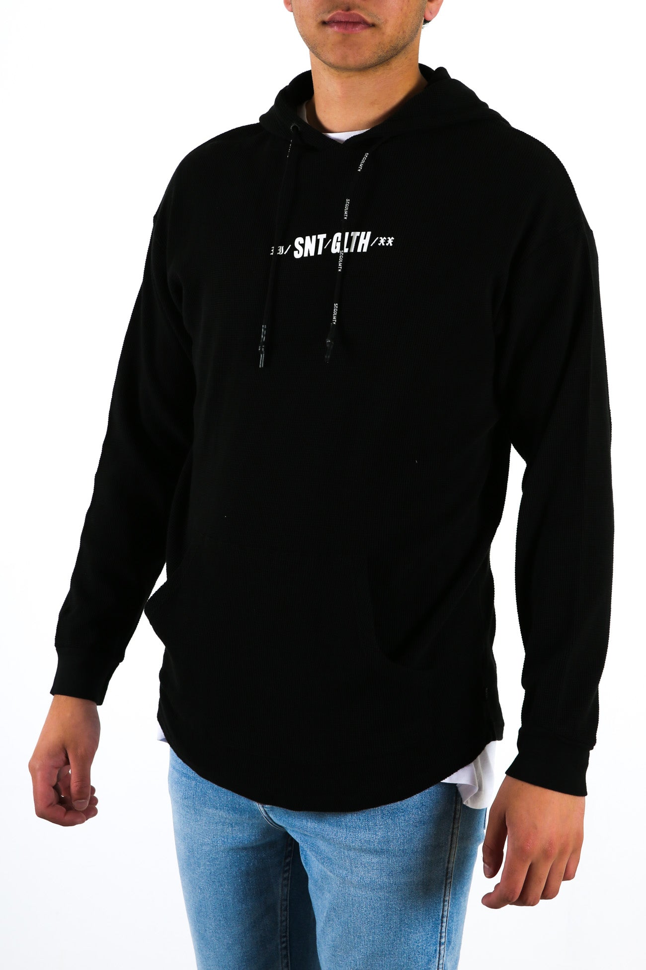 Apartment Waffle Hoody Black