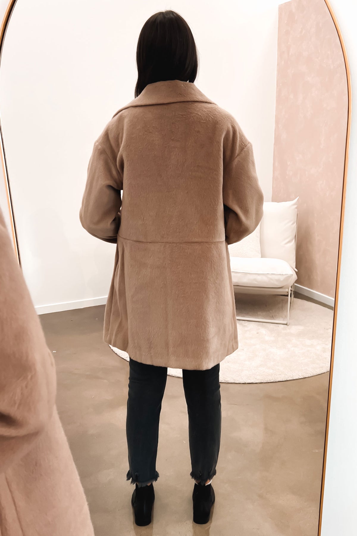 Sass Arden Double Breasted Coat in Tan