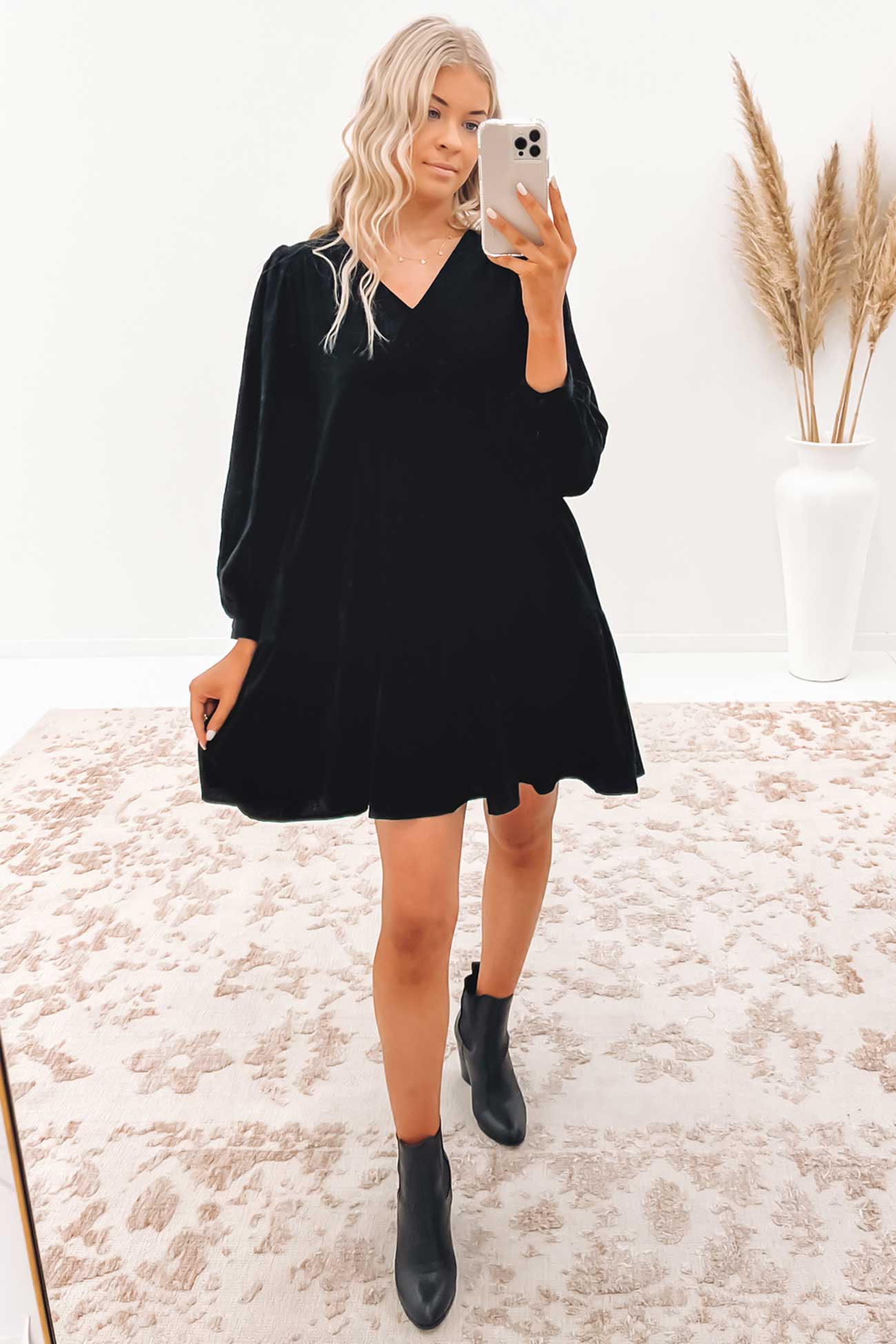 Ashy Mini Dress Black