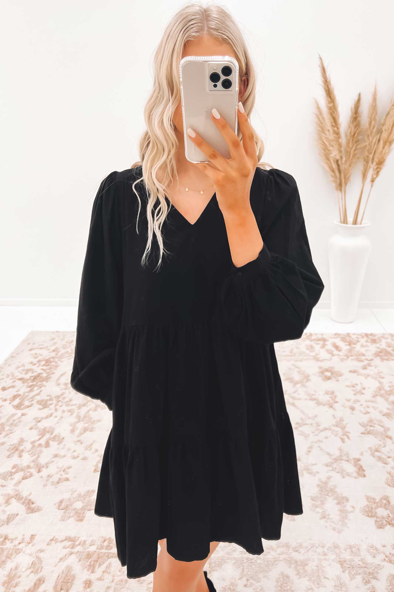 Ashy Mini Dress Black