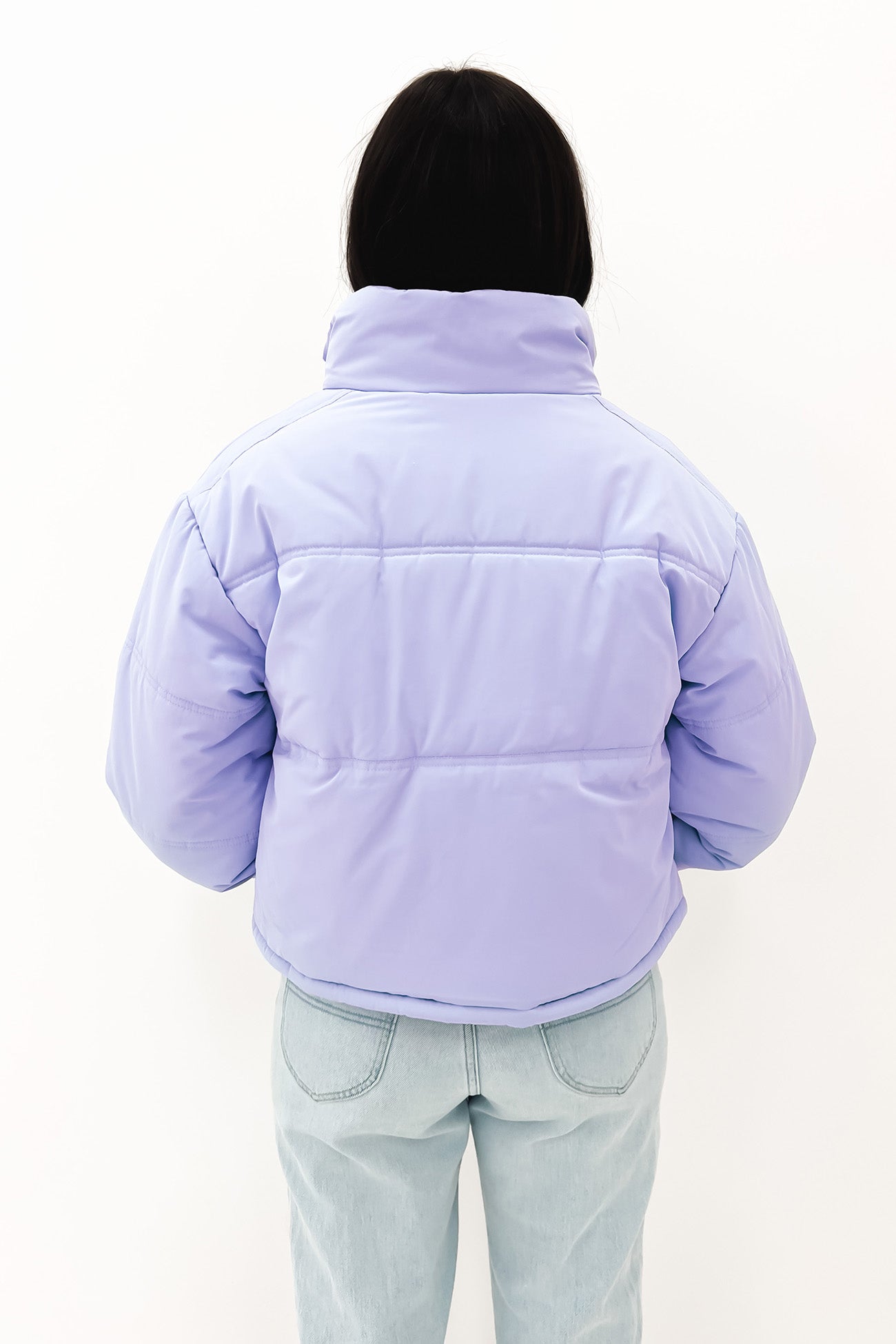 Aspen Crop Puffer Jacket Blue