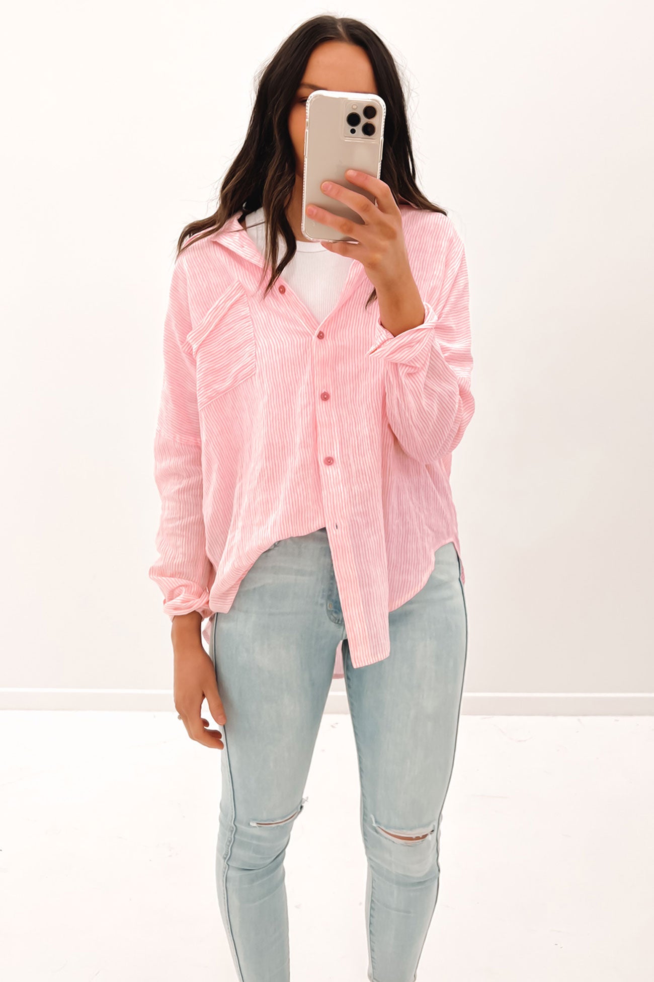 Ava Shirt Pink Stripe